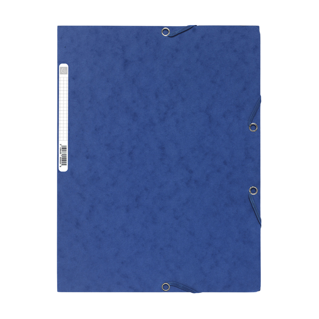 EXACOMPTA 3-Flap Elastic Folder 24x32 cm Cardboard Blue