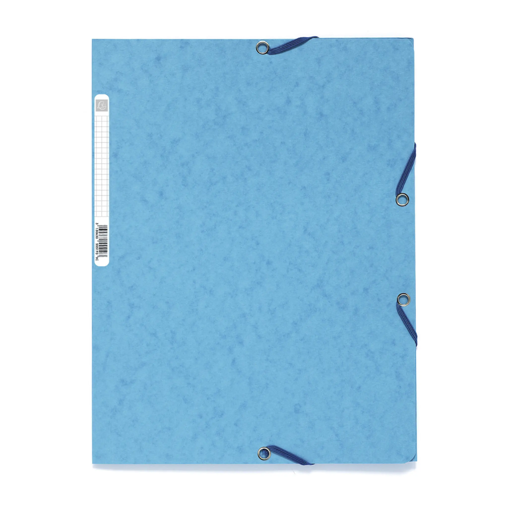 EXACOMPTA Carpeta de 3 solapas con gomas 24x32cm azul turquesa 390g