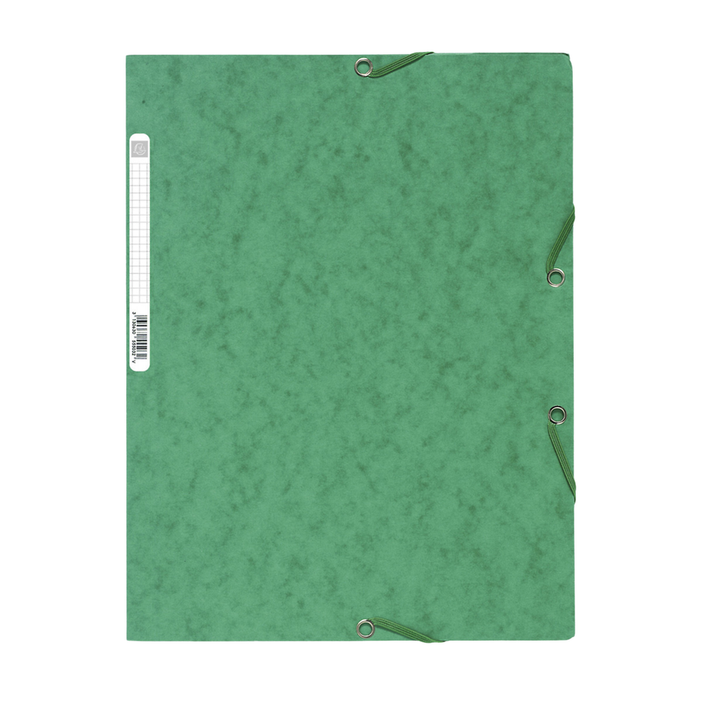 EXACOMPTA 3-Flap Elastic Folder 24x32cm Glossy Card Green