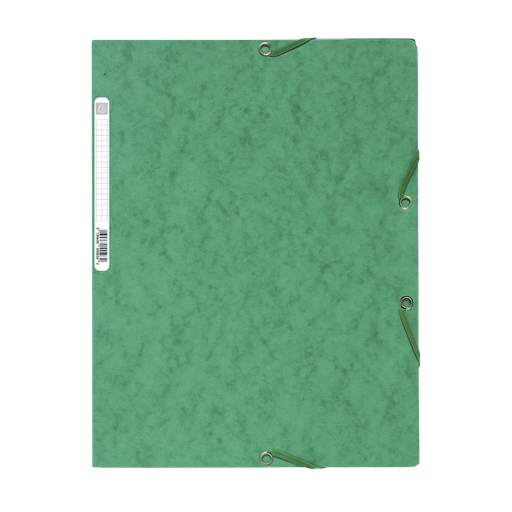 [3130630555032] EXACOMPTA Carpeta de gomas 3 solapas 24x32cm cartulina lustrada verde