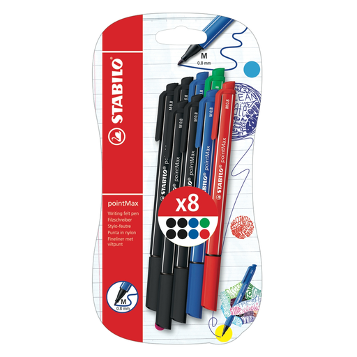 [4006381563154] STABILO Feutre d'écriture assortis fun Pointmax x8