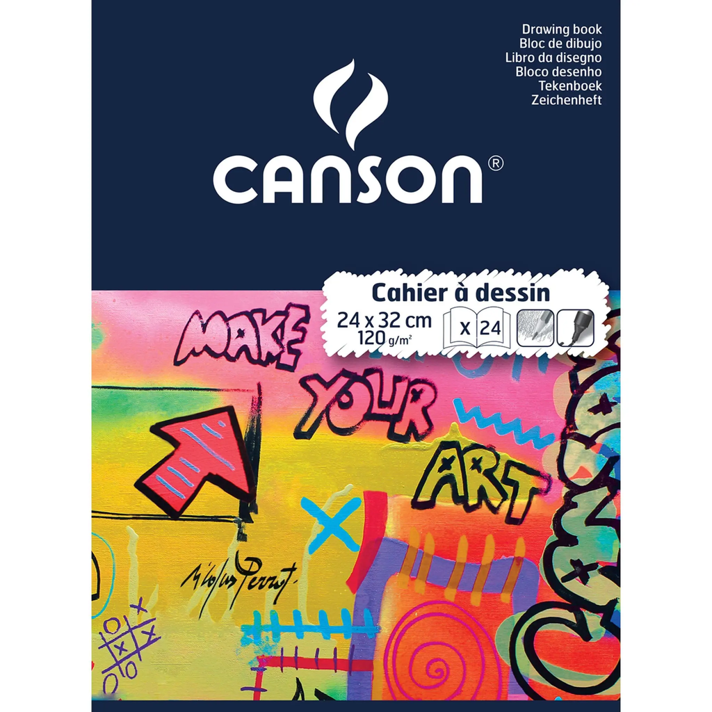 CANSON Caderno de Desenho Branco Liso 24x32cm 120g x24 páginas
