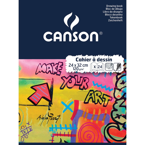 [3148950271099] CANSON Caderno de Desenho Branco Liso 24x32cm 120g x24 páginas