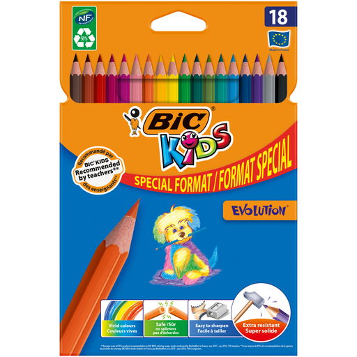 [3086123329270] BIC Lápis de Cor Kids Evolution ECOlutions, Caixa de 18