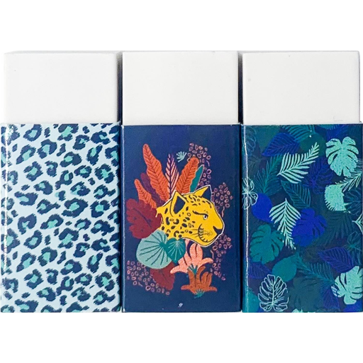 [3615004271300] CARREFOUR Gommes blanches Fantaisie le lot de 3 mini gommes