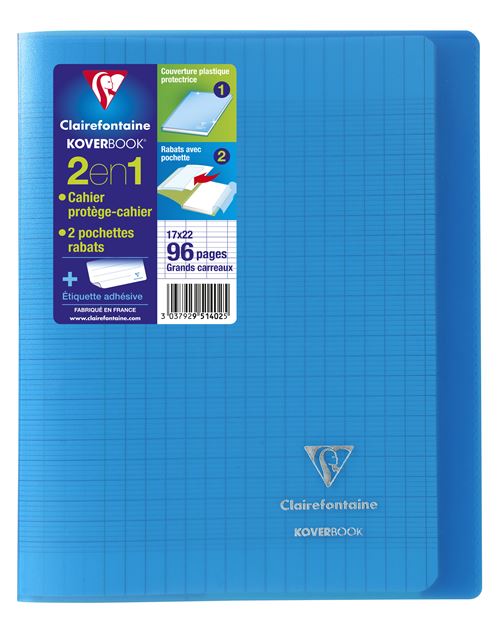 KOVERBOOK 17X22 96P BLEU CLRF