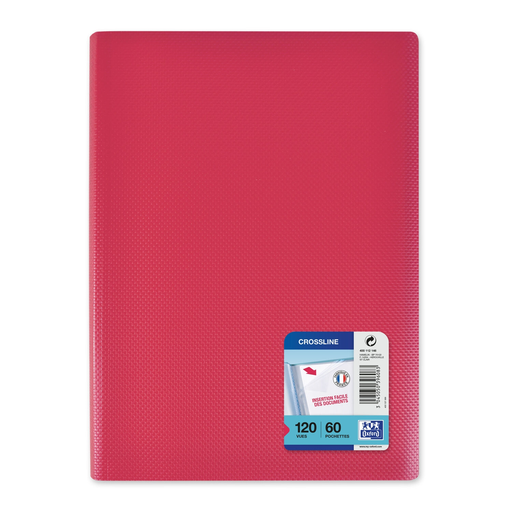 [3045050396083] ELBA Oxford Crossline Display Book A4 60 pockets cherry