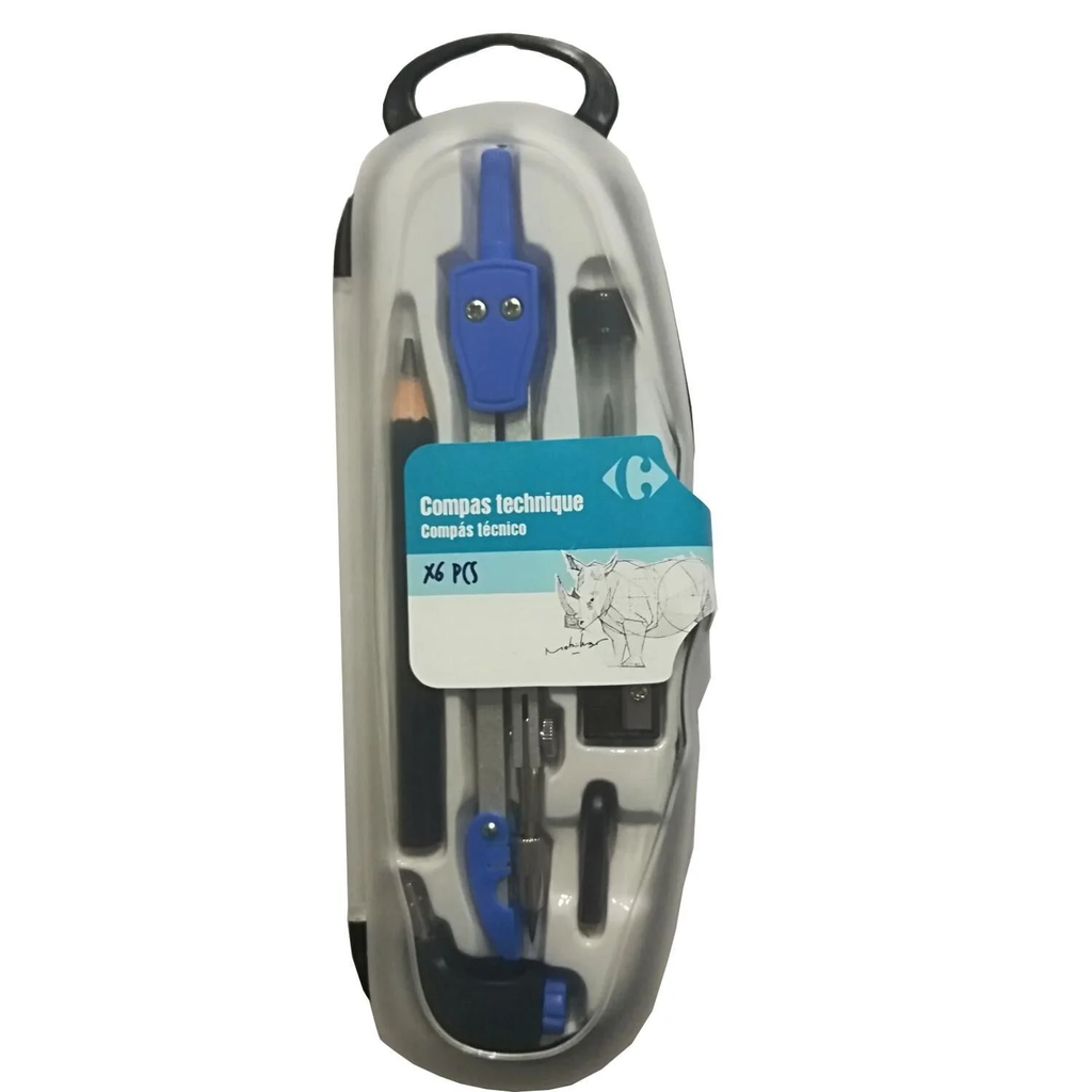 CARREFOUR Compass with ring and technical lead in case le compas