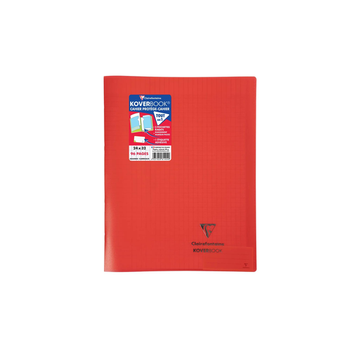 [3037929814040] CLAIREFONTAINE Caderno Agrafado Koverbook 24x32 96 Páginas Seyes Vermelho