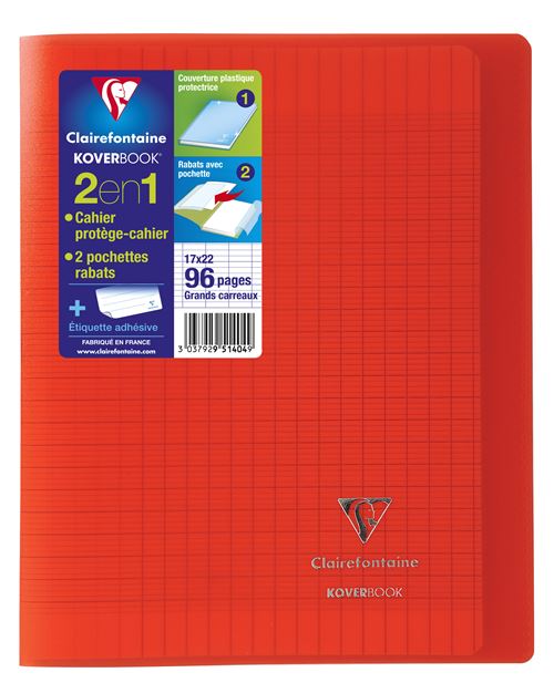 KOVERBOOK 17X22 96P ROUGE CLRF