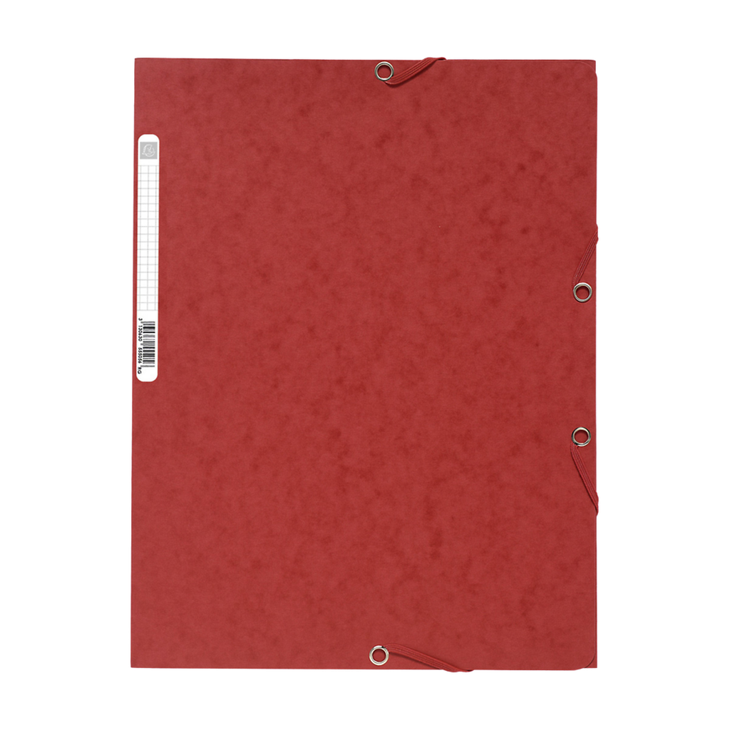 EXACOMPTA 3-Flap Elastic Folder 240x320 Glossy Cardboard Red
