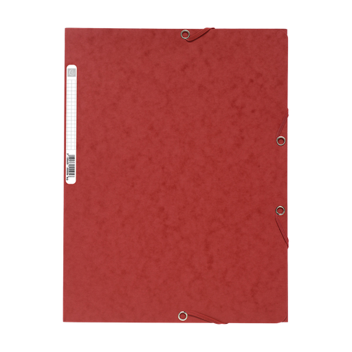 [3130630555056] EXACOMPTA Carpeta de 3 solapas con gomas 24x32cm cartulina lustrada roja