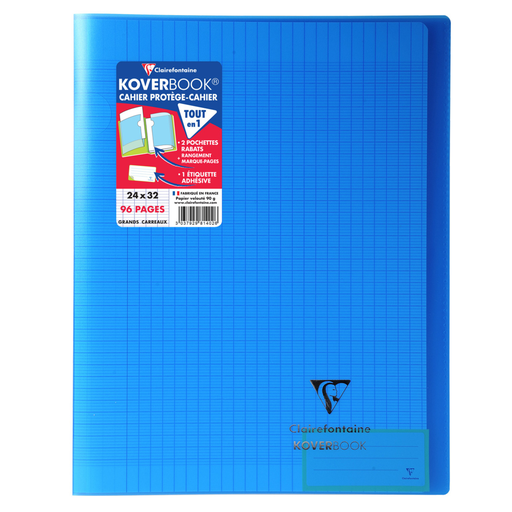 [3037929814026] CLAIREFONTAINE Caderno Cosido Koverbook 24x32 96 Páginas Seyes Azul