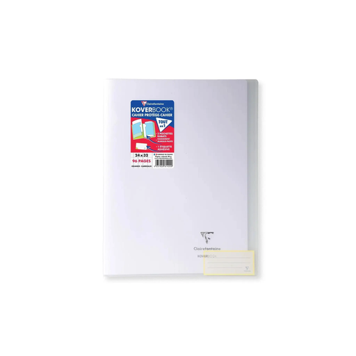 [3037929814200] CLAIREFONTAINE Koverbook Stapled Notebook 24x32 96 Pages Clear