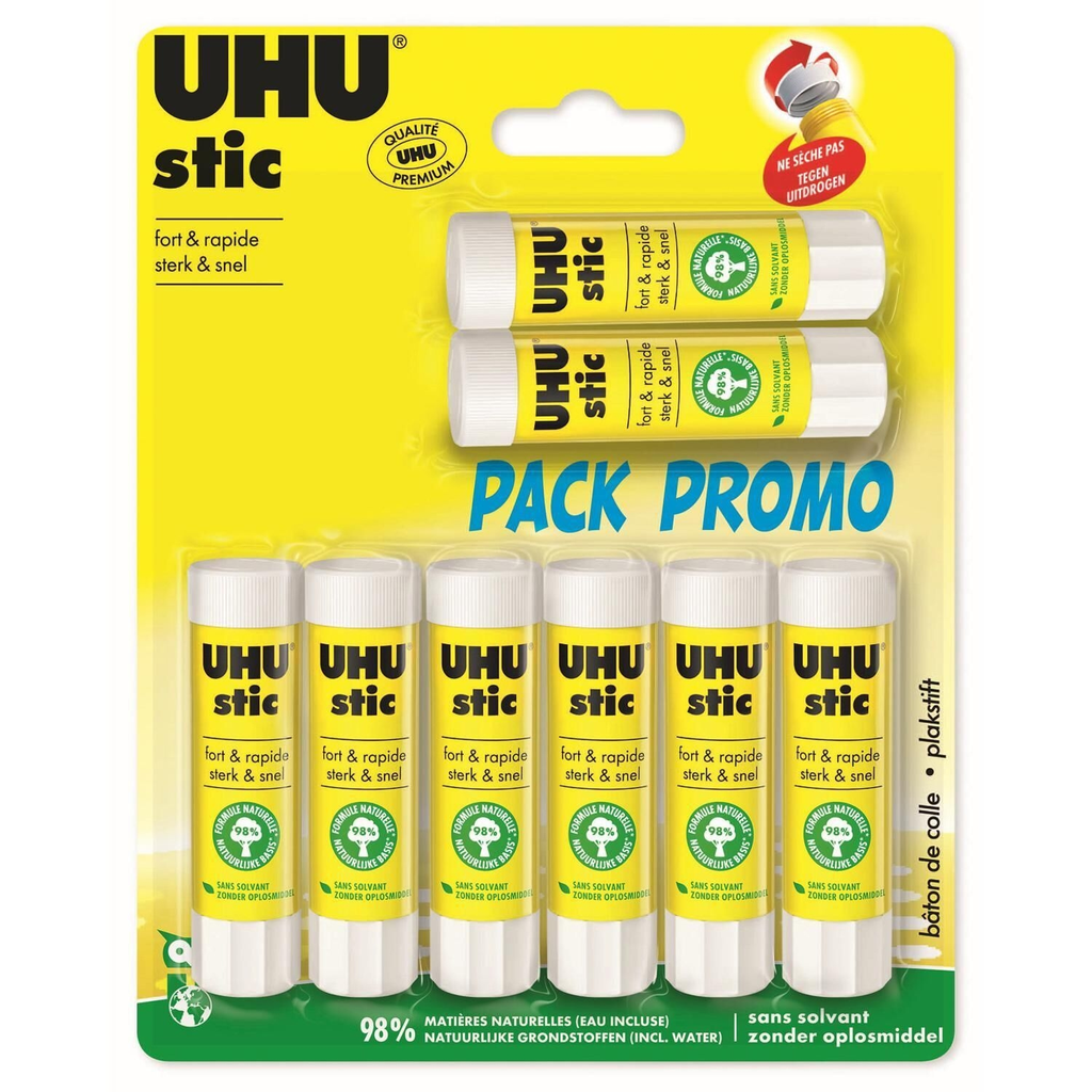 UHU Barras de pegamento x 8 8,2 g