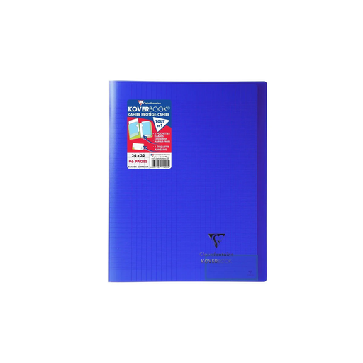 [3037929814224] CLAIREFONTAINE Caderno Agrafado Koverbook 24x32 96 Páginas Seyes Azul Marinho