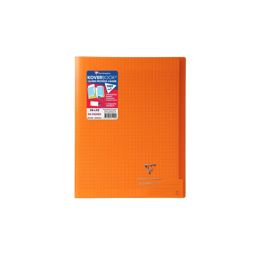 [3037929814095] CLAIREFONTAINE Cahier Piqure Koverbook 240X320 96 Pages Seyes Orange