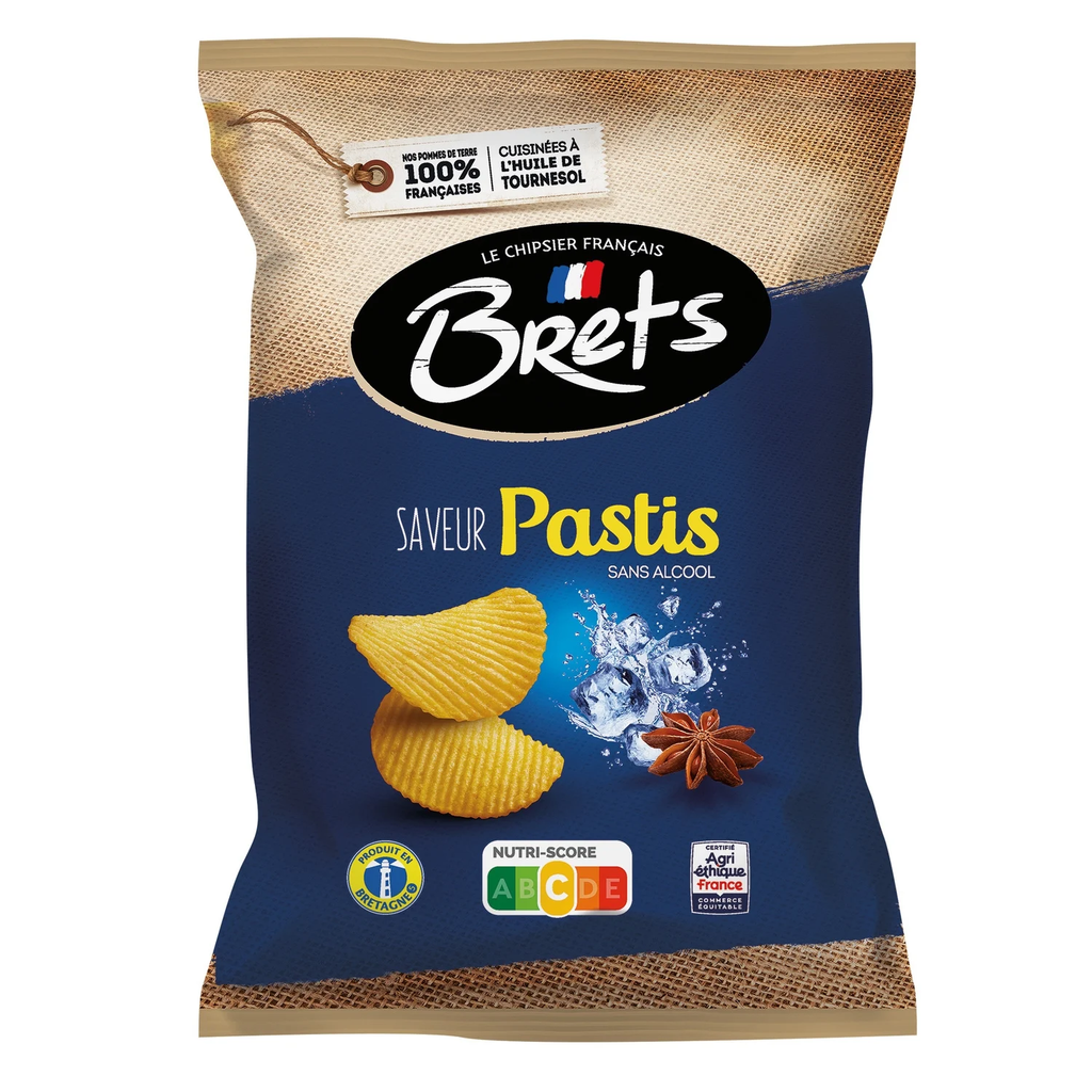 BRETS Patatas fritas onduladas sabor pastis sin alcohol 125 g