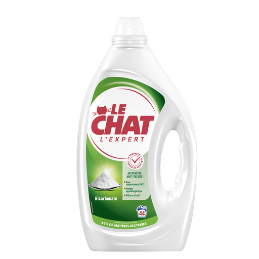 [3178041361729] LE CHAT Lessive liquide Hypoallergénique L'Expert Bicarbonate 1.98 L