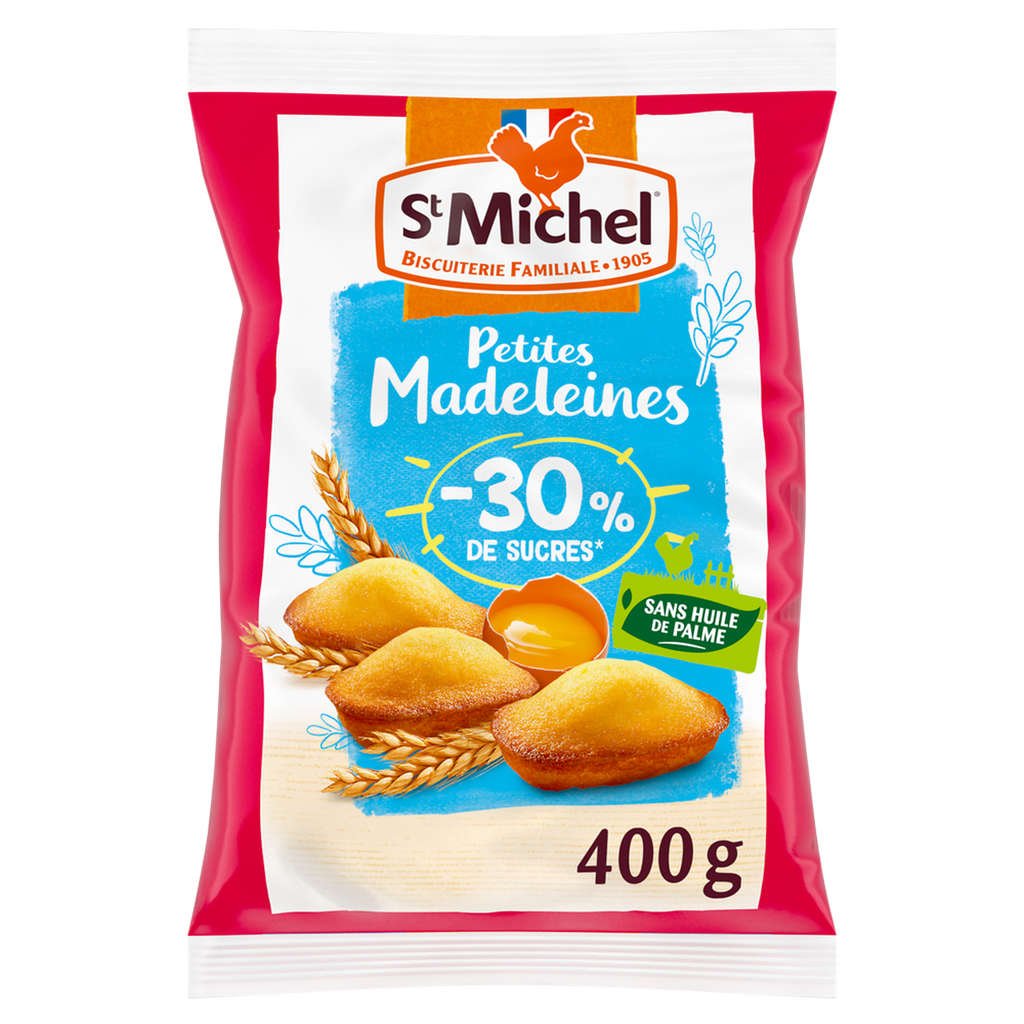 ST MICHEL Small Nature Madeleines 30% Less Sugar 400 g