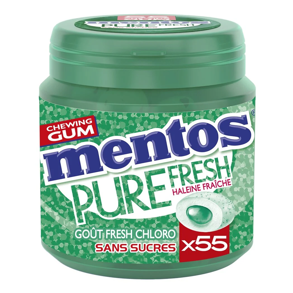 MENTOS Pure Fresh Chewing-gum Chlorophyll Sugar-Free 55g