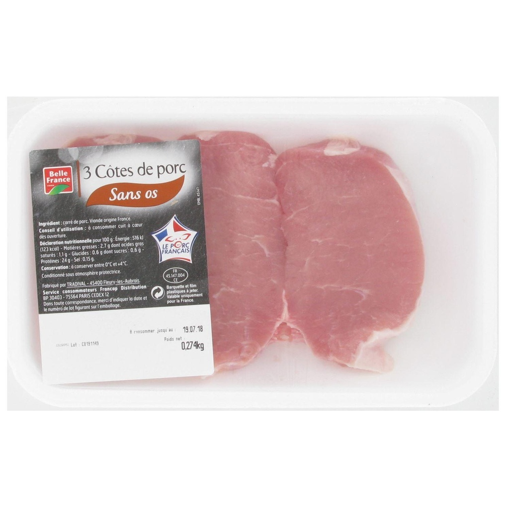 BELLE FRANCE Côte de porc 1ère X6