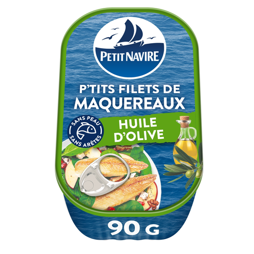 [3019089042440] PETIT NAVIRE Mackerel Fillets in Extra Virgin Olive Oil 90 g