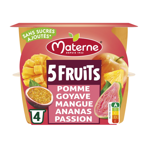 [3021760980125] MATERNE Compota Sortido de Frutas Sem Açúcar 4x100g
