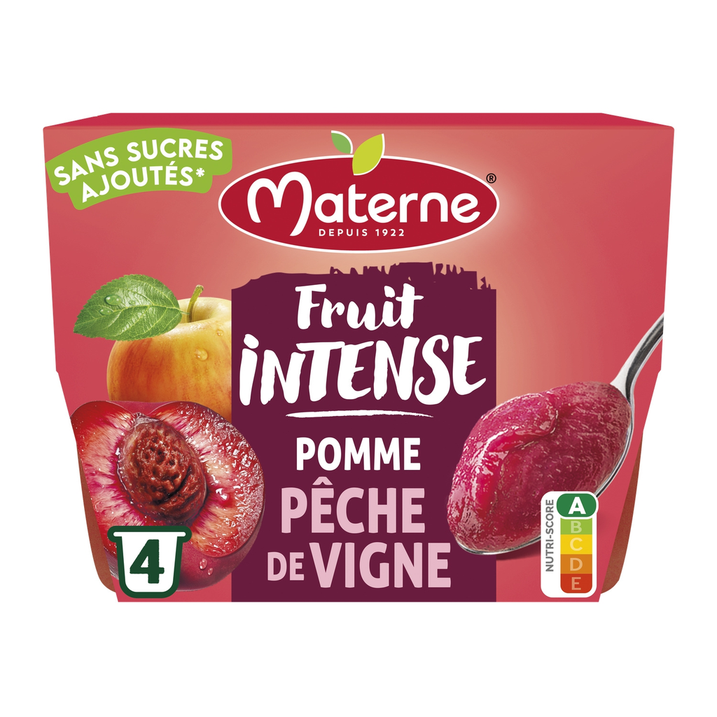 MATERNE Especialidad de manzana y melocotón de viña 4 x 100 g