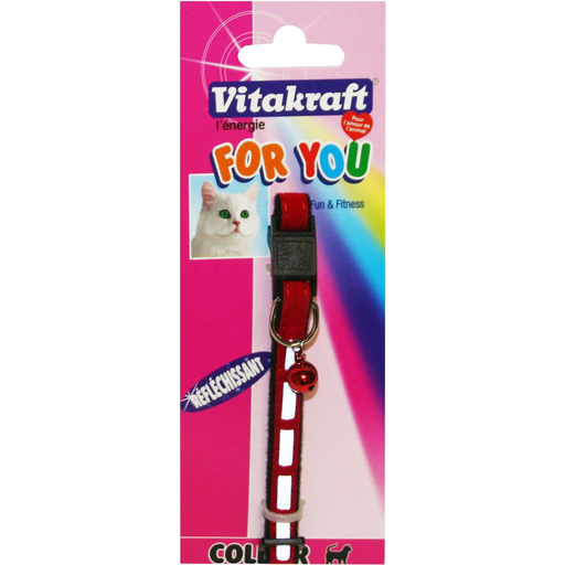 [3023610114575] VITAKRAFT Collier Pour Chat Velours Réfléchissant Clochette Fermeture Sécurisée