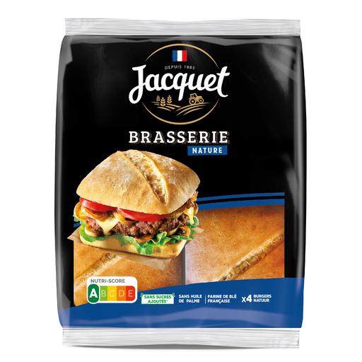 [3029330070023] JACQUET Pães de Hambúrguer Brasserie Nature x4 330g