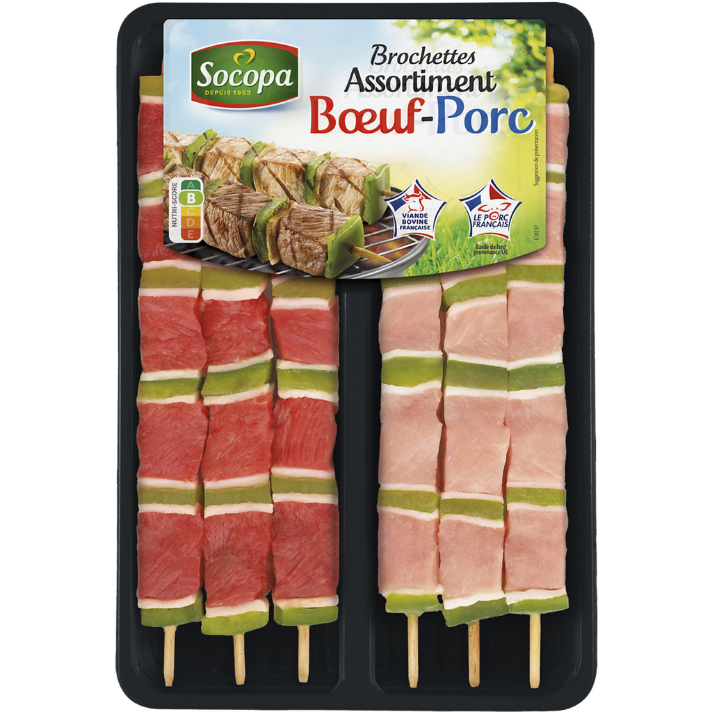 SOCOPA Surtido de brochetas de ternera y cerdo 540 g