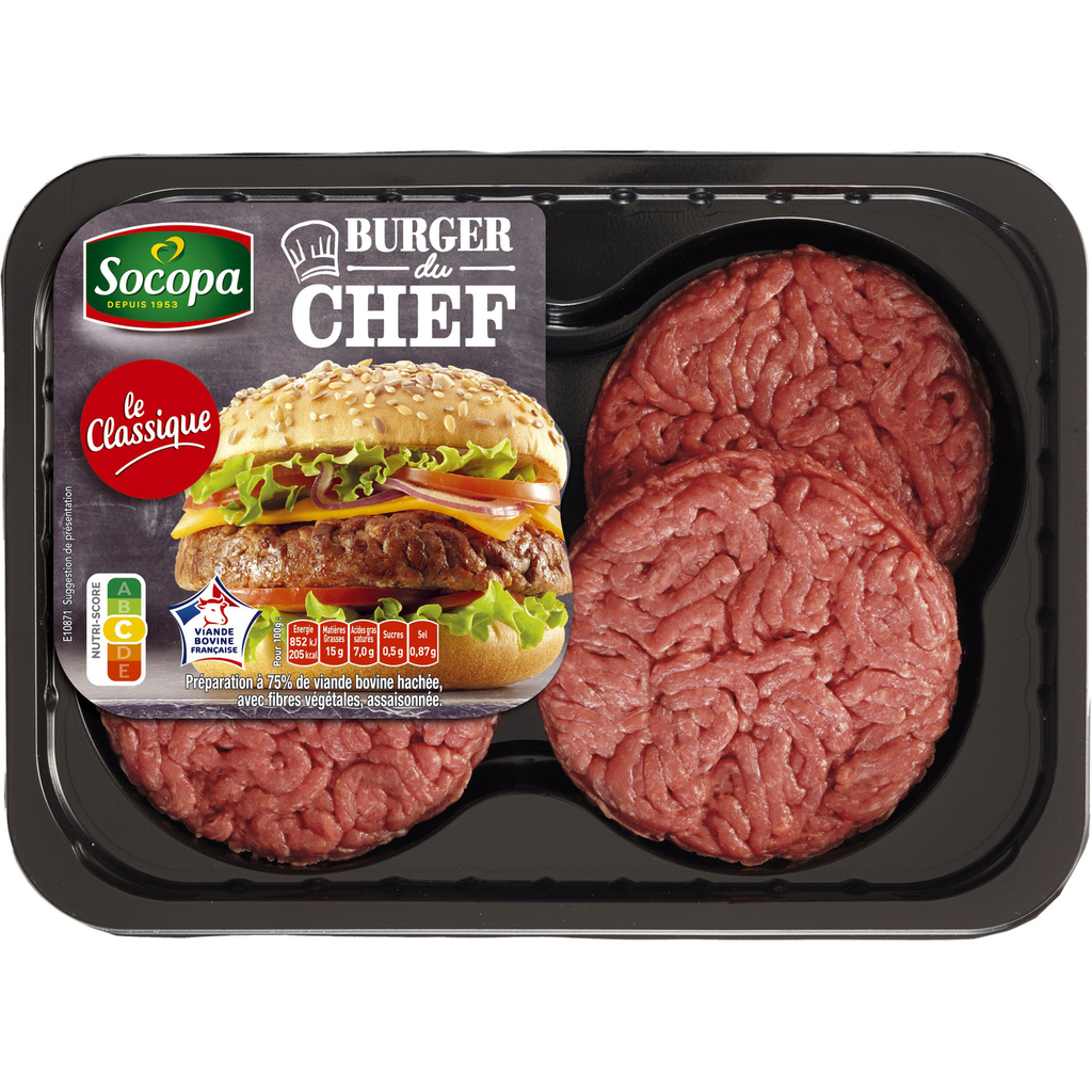 SOCOPA Burger del chef nature 4 piezas 440 g