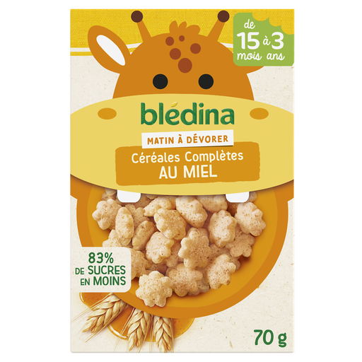 [3041091821393] BLEDINA Cereales Bebé Integrales con Miel Mini Matin 70 g
