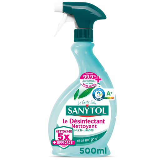 [3045206300001] SANYTOL Désinfectant nettoyant multi-usages eucalyptus 500 ml