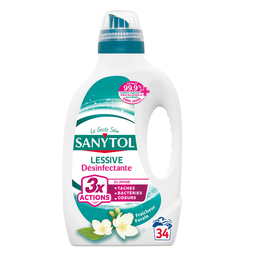 [3045206381222] SANYTOL Lessive concentrée désinfectante fraîcheur florale 1,7 L