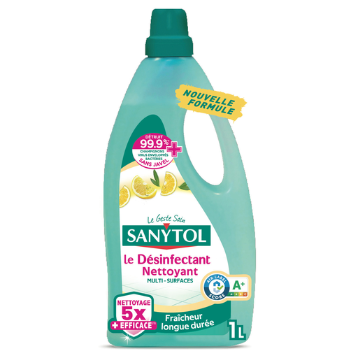 [3045206390224] SANYTOL Nettoyant ménager Multi-Surfaces Désinfectant Citron Biodégradable 1 L