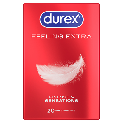 [3059947001196] DUREX Preservativos Feeling Extra finos e extra lubrificados 20