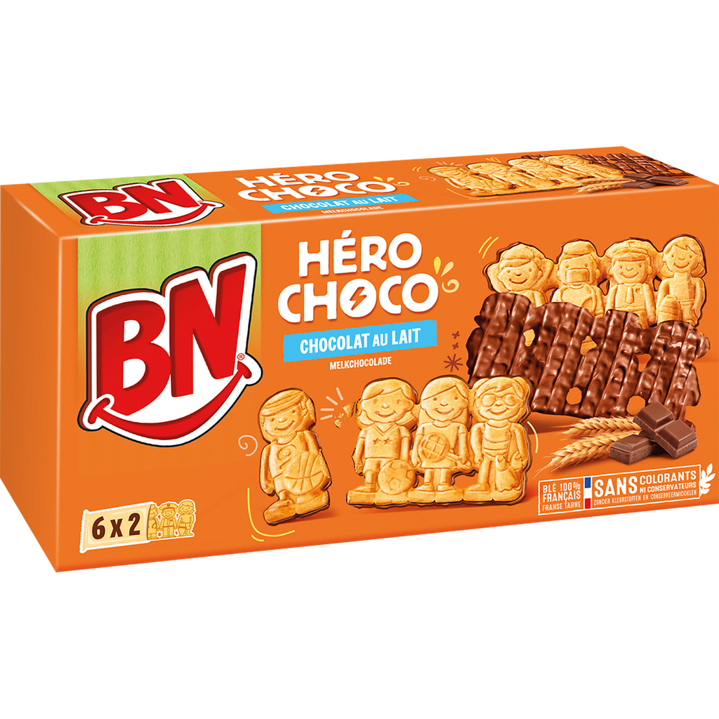BN Héro Choco Milk Chocolate Coated Biscuits 175 g