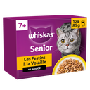 WHISKAS Fraîcheur Les Festins Aves en Salsa para Gatos Senior 12x85g