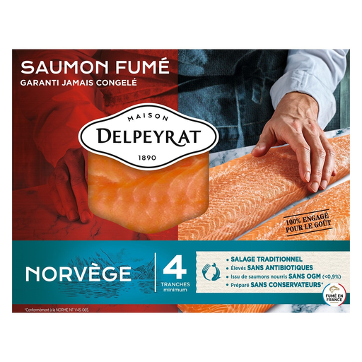 [3067163660820] DELPEYRAT Norwegian Smoked Salmon 120 g