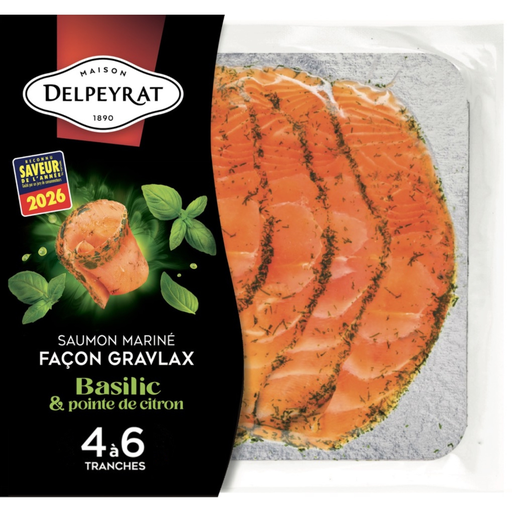 [3067163664095] DELPEYRAT Marinated Gravlax-Style Salmon with Basil and Lemon 100 g