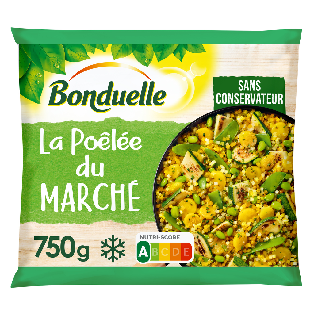 BONDUELLE Poêlée du marché Broccoli, yellow carrots, zucchini, edamame 750 g