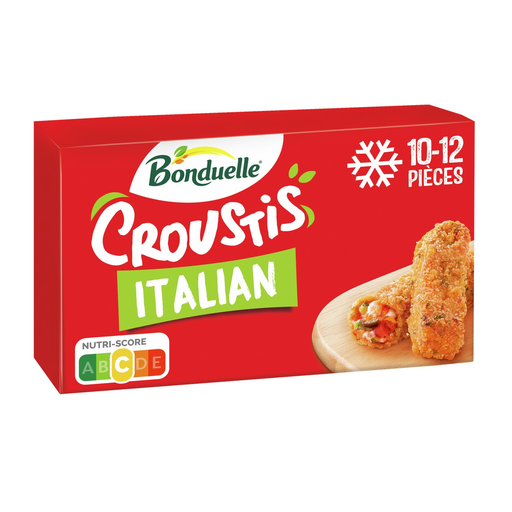 [3083681166842] BONDUELLE Mini Croustis Italian Berenjena Pimiento Mozzarella 240g