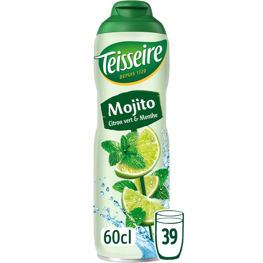 [3092718637576] TEISSEIRE Sirop Mojito citron vert et menthe 60 cl
