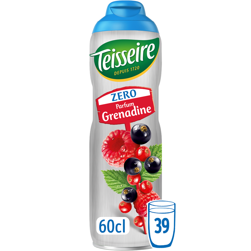 TEISSEIRE Bebida concentrada para diluir Grenadine Zero açúcares 0.6 L