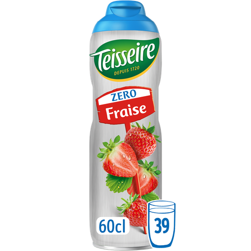 [3092718638054] TEISSEIRE Boisson concentrée à diluer Fraise Zéro sucres 0.6 L