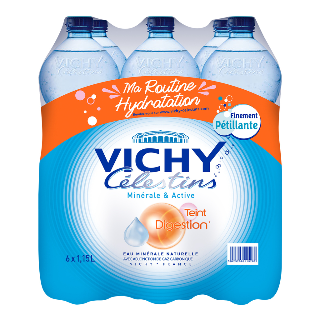 VICHY CELESTINS Eau minérale naturelle gazeuse 6 x 1,15 L