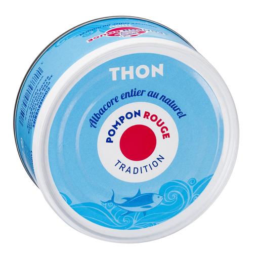 [3117751057584] POMPON ROUGE Whole Albacore Tuna in Natural Juice 93 g