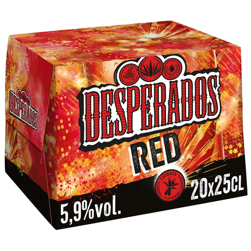 [3119789829133] DESPERADOS Bière Aromatisée au Spiritueux Fruits Rouges Guarana Red 20 x 25 cl
